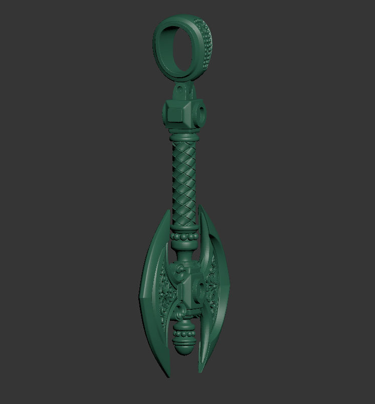 Axe 3d pendant 3D print model_3
