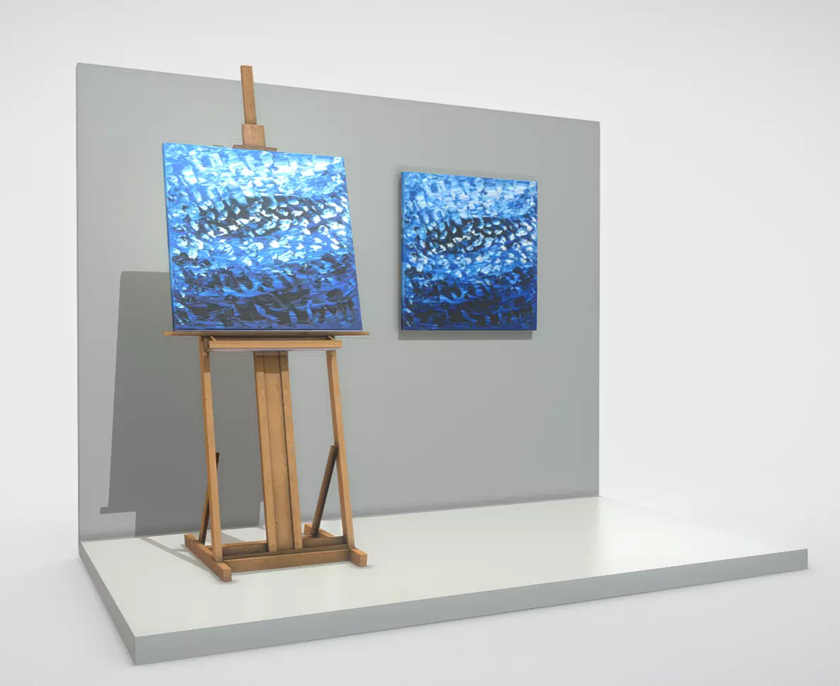 Blue Transformation No-1 - Oil Painting Low-poly 3D model