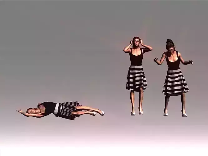 Female bad health motions for iclone 3D model