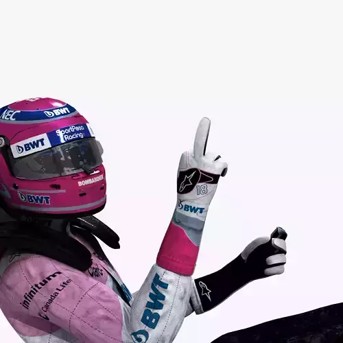 Lance Stroll 2019 Low-poly 3D model