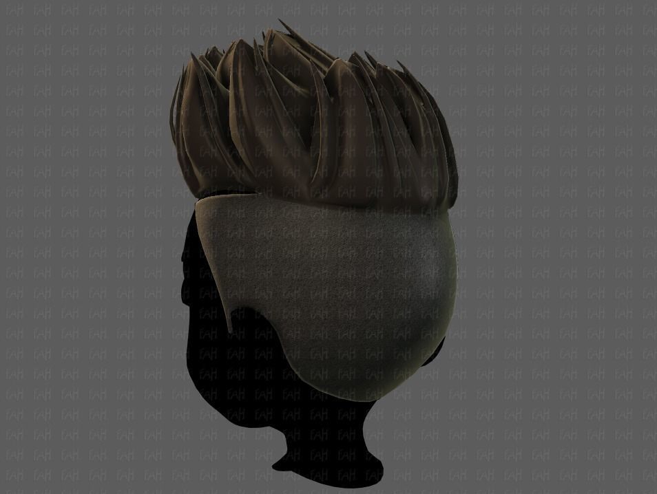 3D Hair style for boy V70 Low-poly 3D model_6