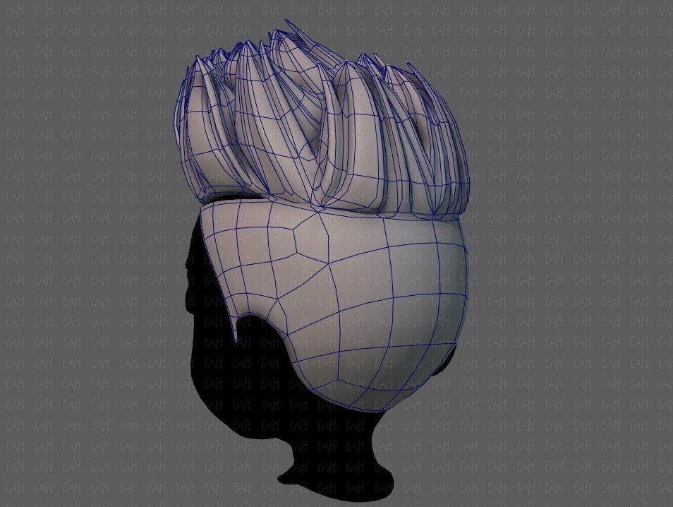3D Hair style for boy V70 Low-poly 3D model_14