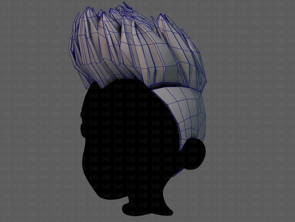 3D Hair style for boy V70 Low-poly 3D model_32