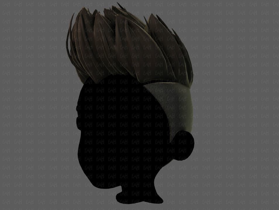 3D Hair style for boy V70 Low-poly 3D model_8
