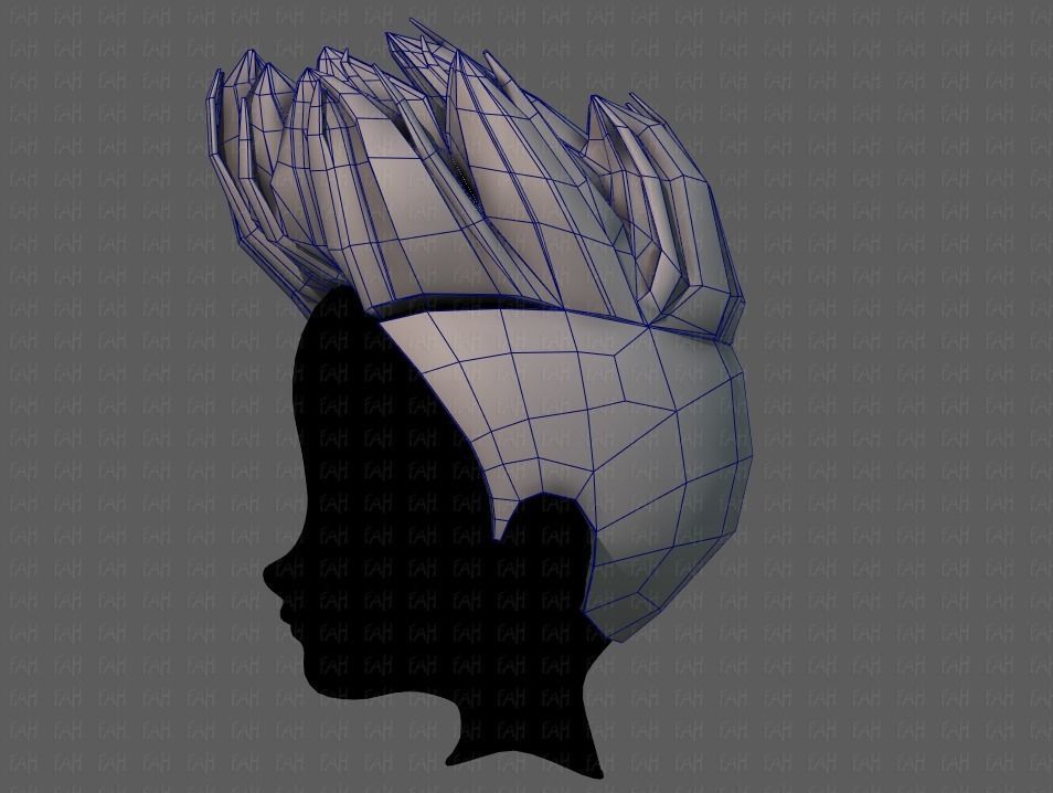 3D Hair style for boy V70 Low-poly 3D model_31