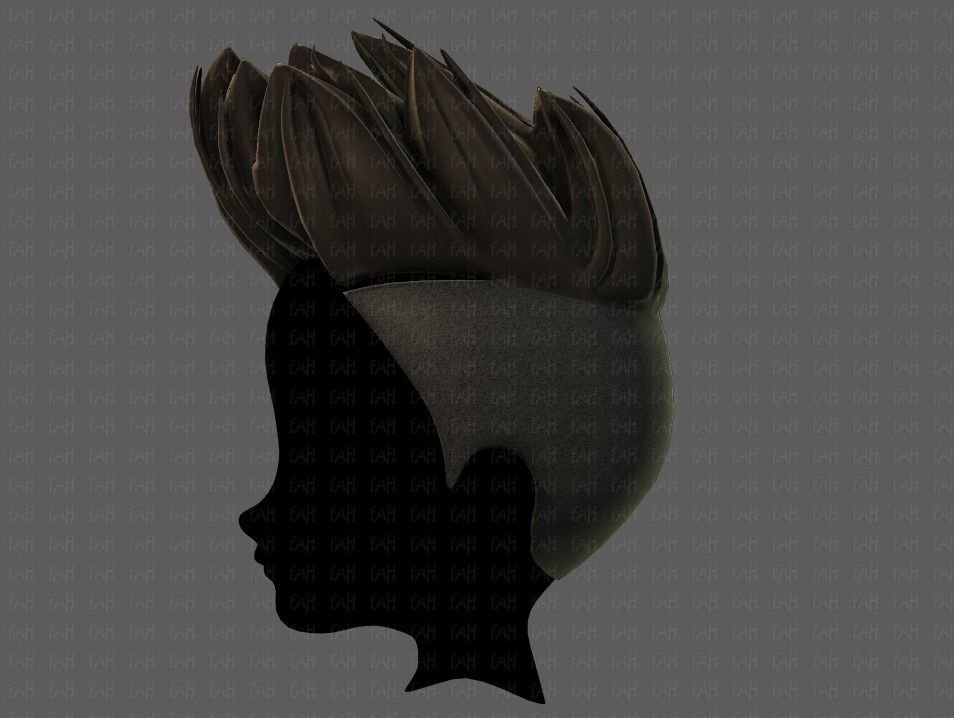 3D Hair style for boy V70 Low-poly 3D model_7