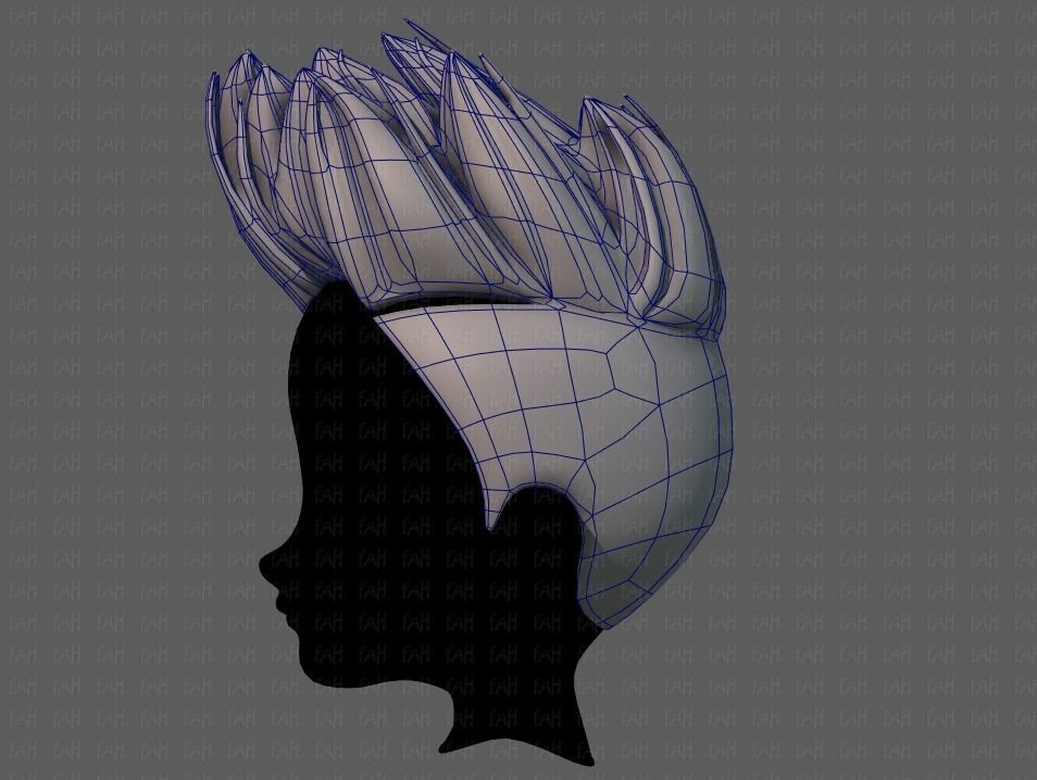 3D Hair style for boy V70 Low-poly 3D model_15