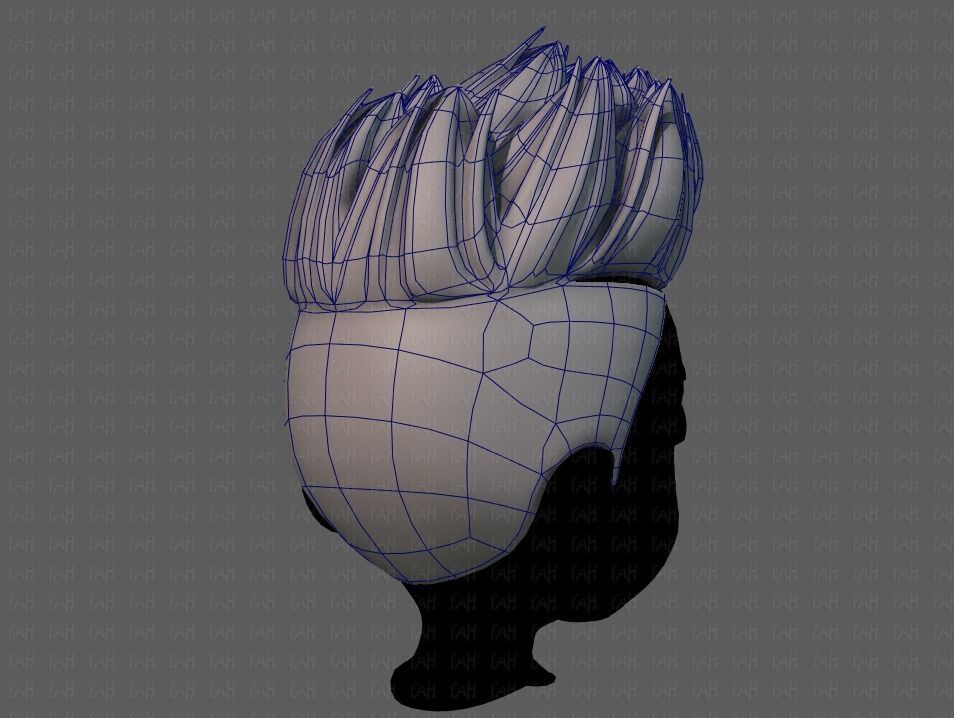 3D Hair style for boy V70 Low-poly 3D model_12