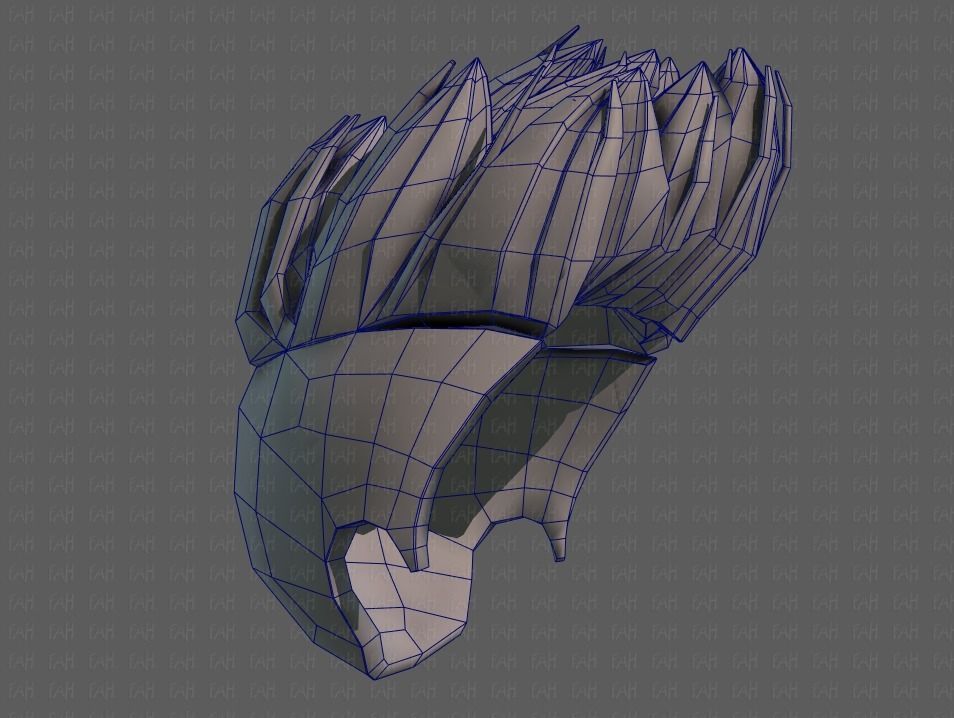 3D Hair style for boy V70 Low-poly 3D model_44