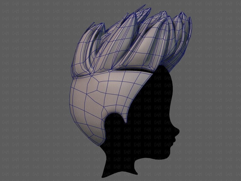3D Hair style for boy V70 Low-poly 3D model_11