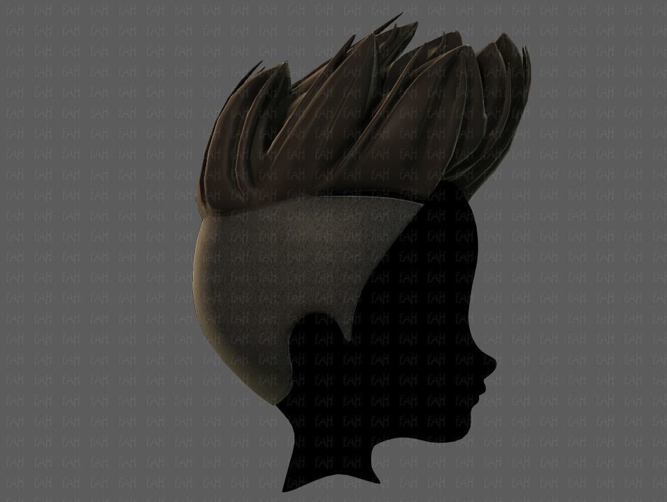 3D Hair style for boy V70 Low-poly 3D model_3