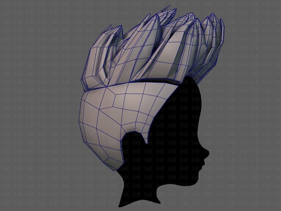 3D Hair style for boy V70 Low-poly 3D model_27