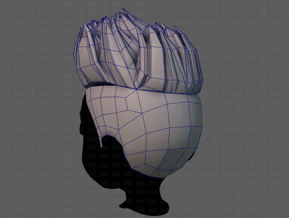 3D Hair style for boy V70 Low-poly 3D model_30