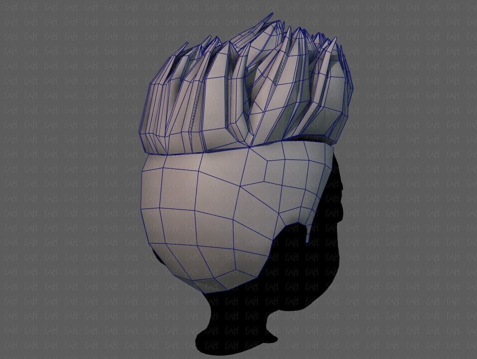 3D Hair style for boy V70 Low-poly 3D model_28