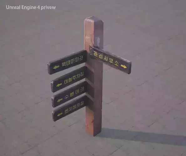 Direction information pole Low-poly 3D model