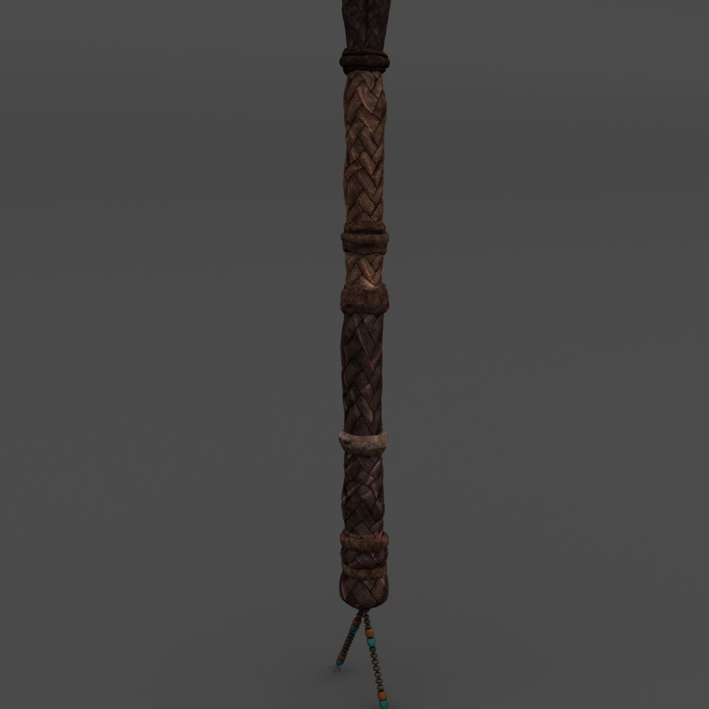 The Whip pair of wooden sticks 3D model_1
