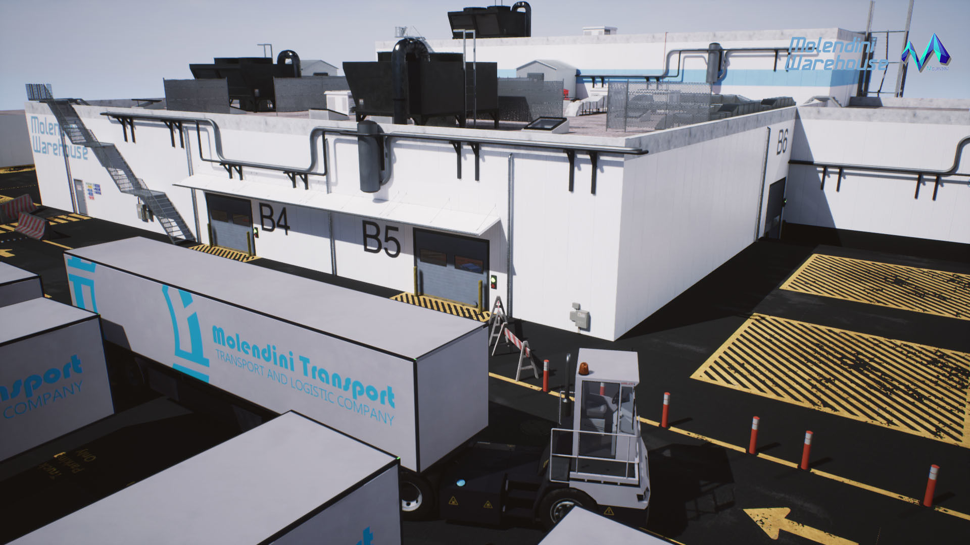 Modular Warehouse II Environment Low-poly 3D model_4