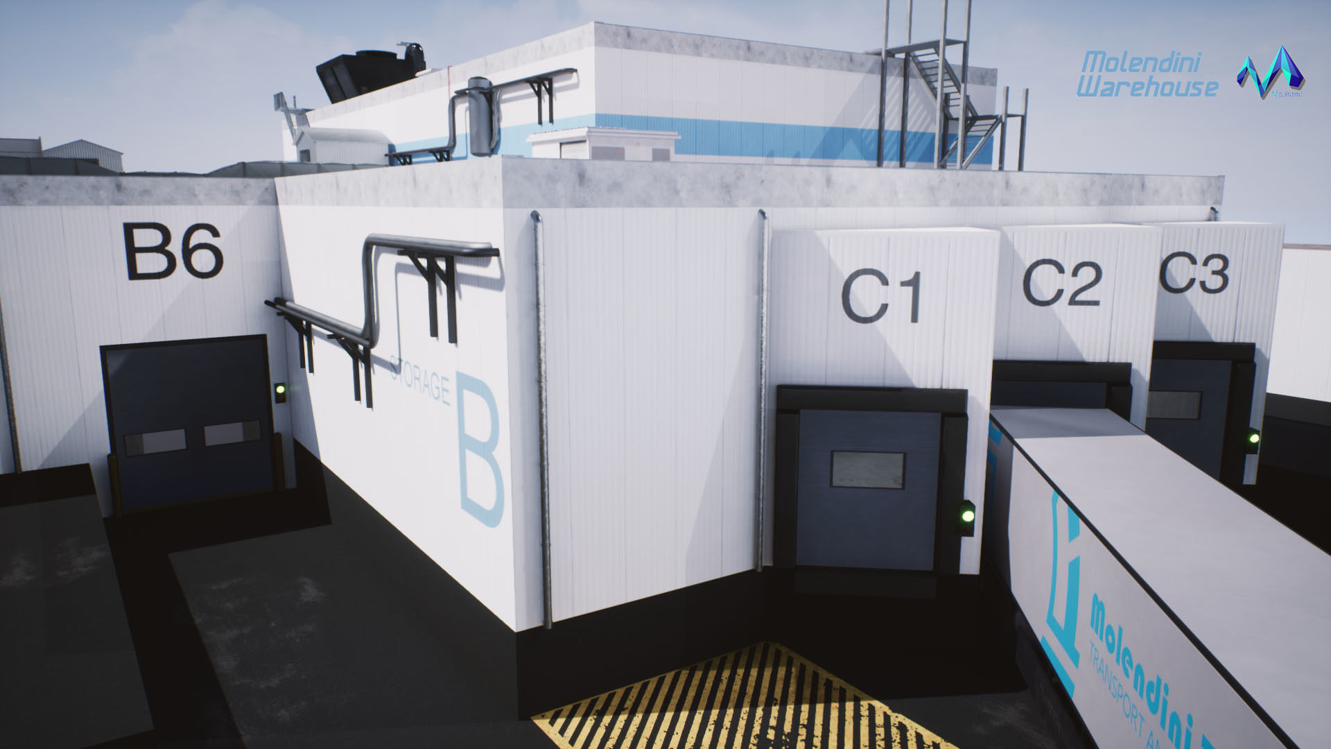 Modular Warehouse II Environment Low-poly 3D model_5