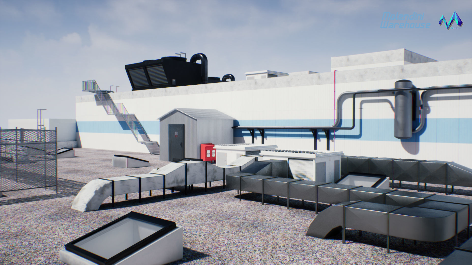Modular Warehouse II Environment Low-poly 3D model_6