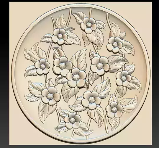 Flowers 3D STL Model CNC Router Engraver  3D print model