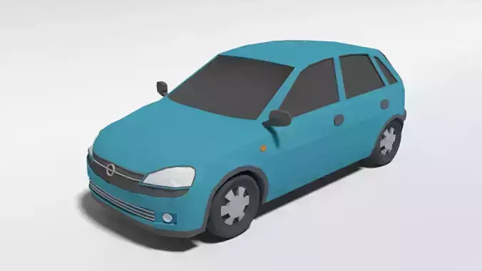 Low Poly Cartoon Opel Corsa C Car Low-poly 3D model