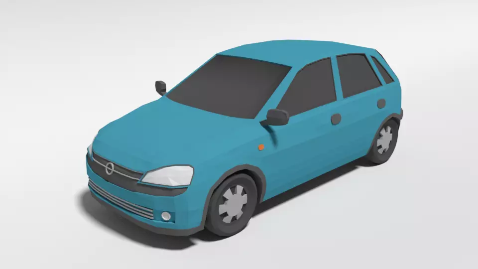Low Poly Cartoon Opel Corsa C Car Low-poly 3D model