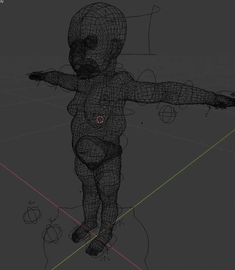 Creepy Baby Low-poly 3D model_12
