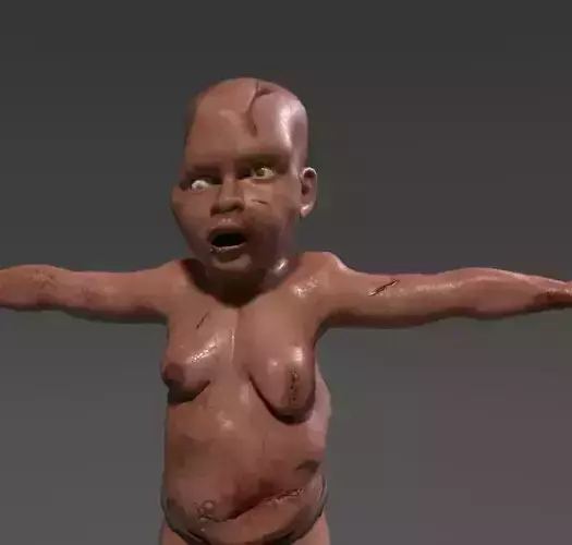 Creepy Baby Low-poly 3D model