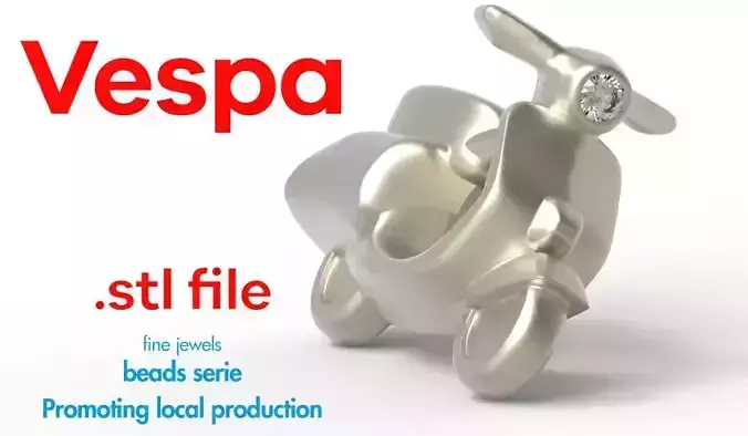 Vespa fine jewels bead - digital fabrication