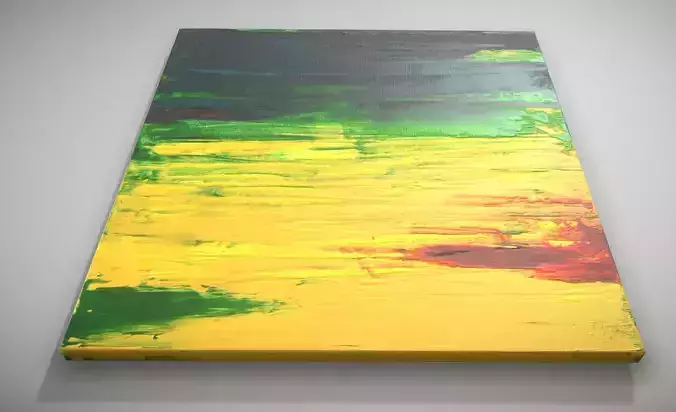 Yellow Meadow - Oil Painting Low-poly 3D model