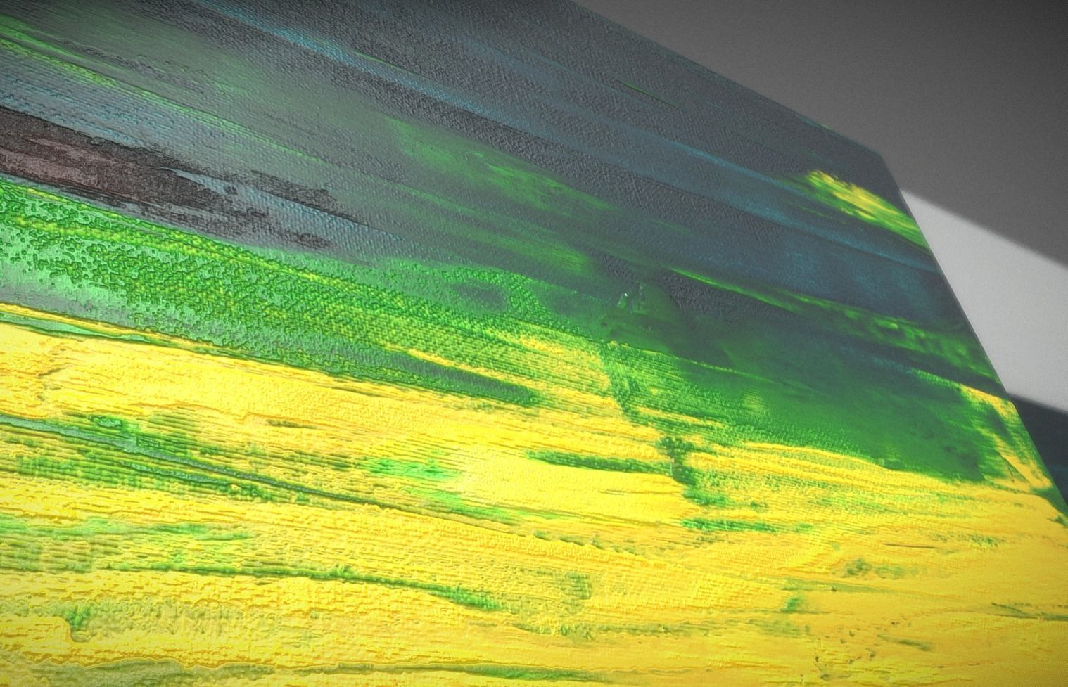 Yellow Meadow - Oil Painting Low-poly 3D model_5