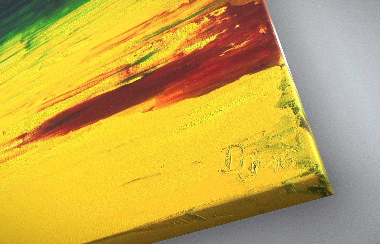 Yellow Meadow - Oil Painting Low-poly 3D model_4