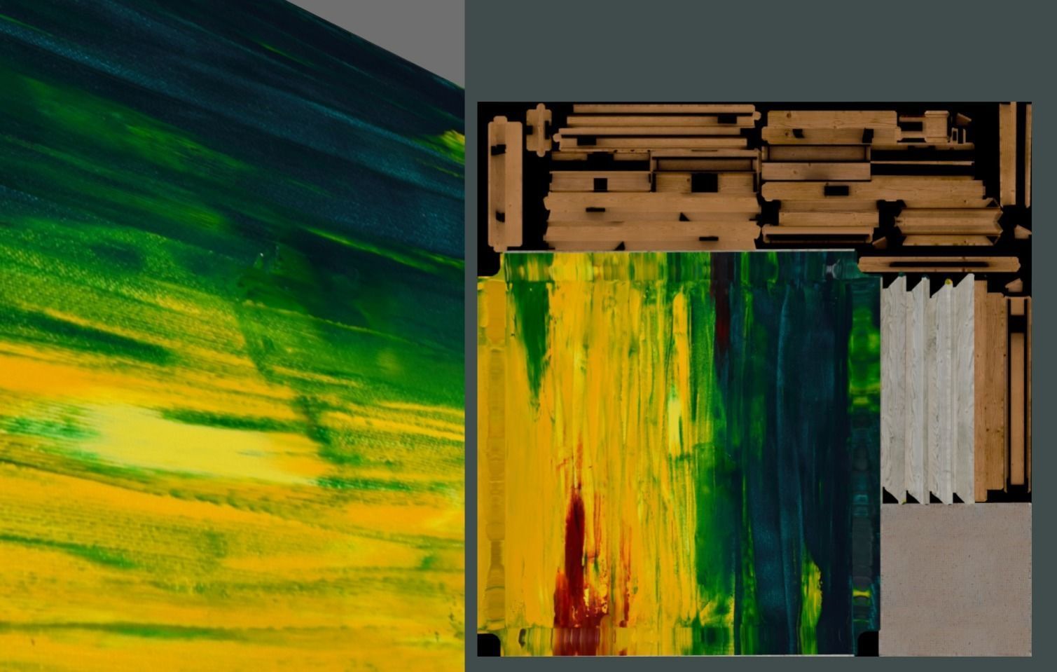 Yellow Meadow - Oil Painting Low-poly 3D model_10