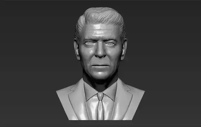 Ronald Reagan bust 3D printing ready stl obj formats 3D print model