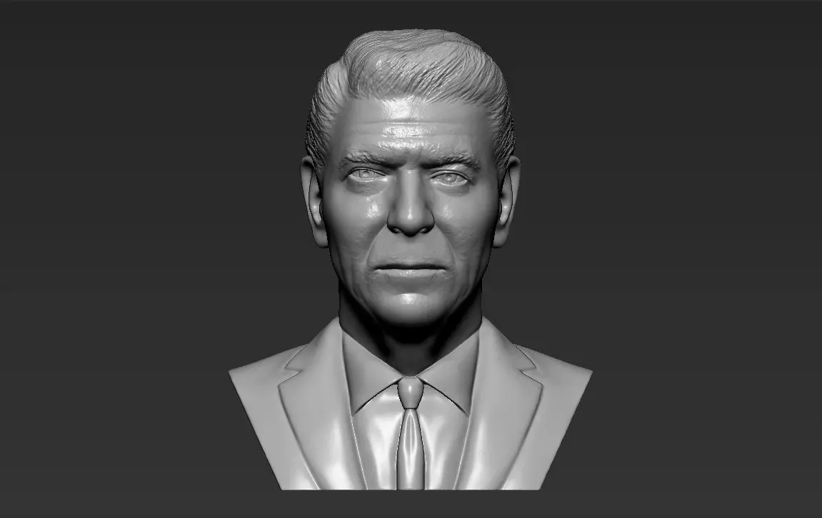 Ronald Reagan bust 3D printing ready stl obj formats 3D print model_0