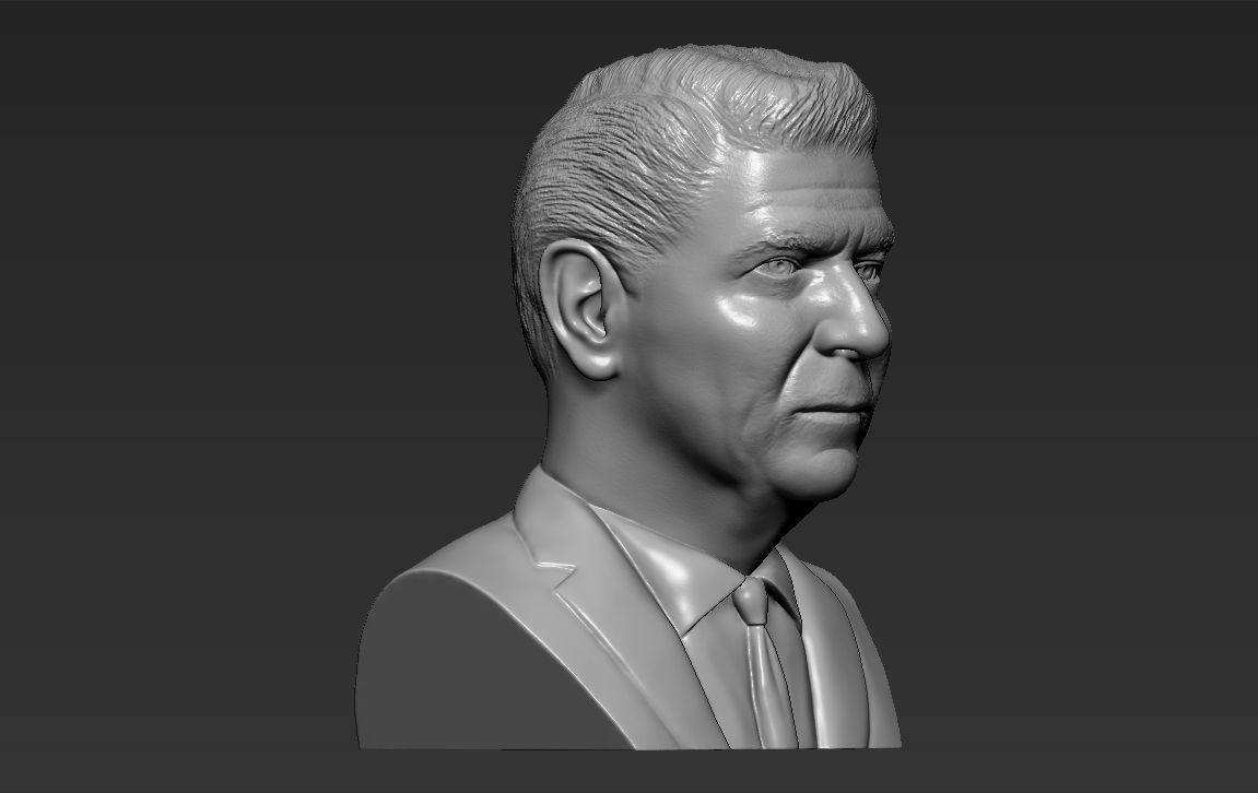 Ronald Reagan bust 3D printing ready stl obj formats 3D print model_8