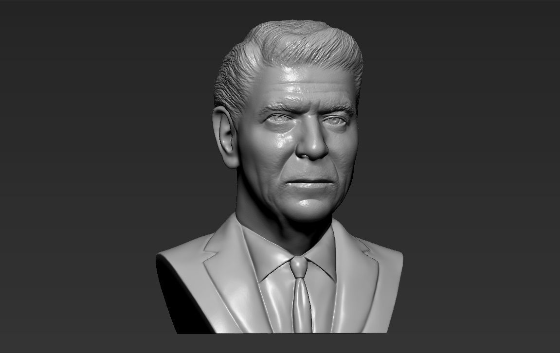 Ronald Reagan bust 3D printing ready stl obj formats 3D print model_9
