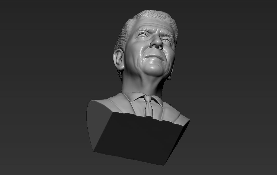 Ronald Reagan bust 3D printing ready stl obj formats 3D print model_14
