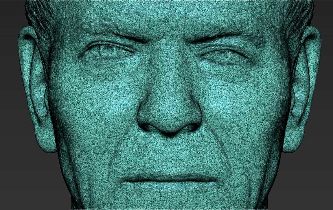 Ronald Reagan bust 3D printing ready stl obj formats 3D print model_27