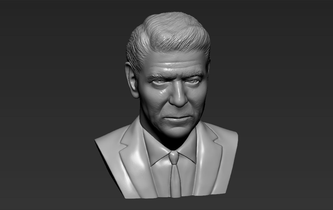 Ronald Reagan bust 3D printing ready stl obj formats 3D print model_10