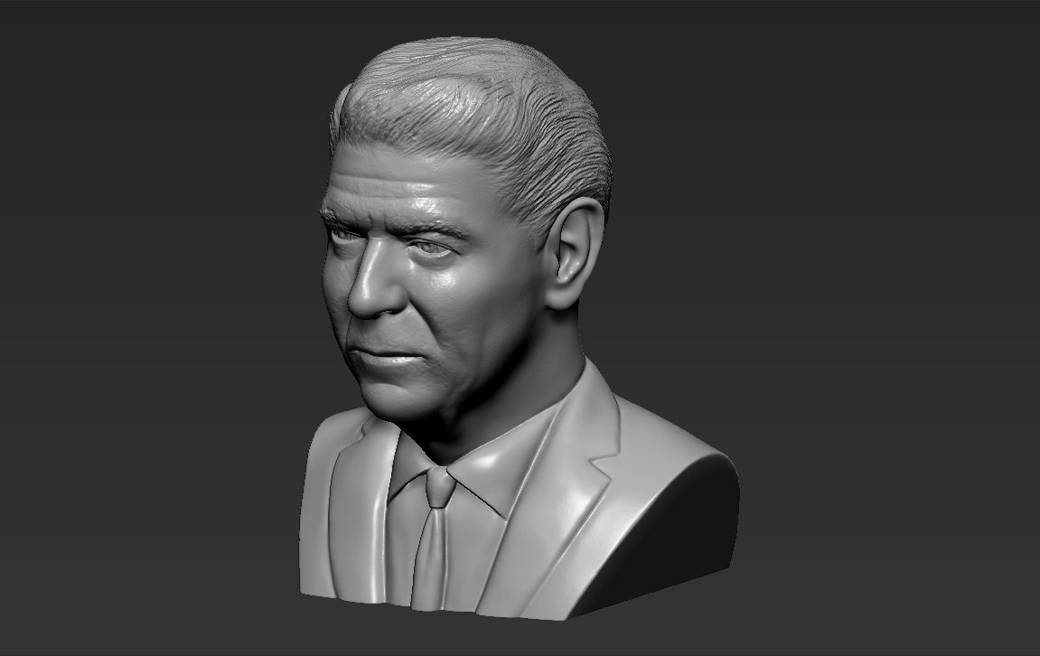 Ronald Reagan bust 3D printing ready stl obj formats 3D print model_11
