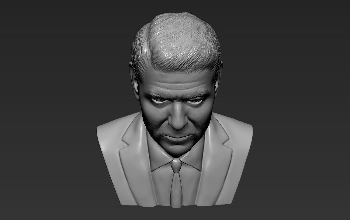 Ronald Reagan bust 3D printing ready stl obj formats 3D print model_12