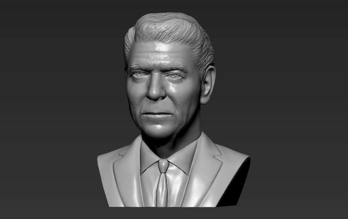 Ronald Reagan bust 3D printing ready stl obj formats 3D print model_1