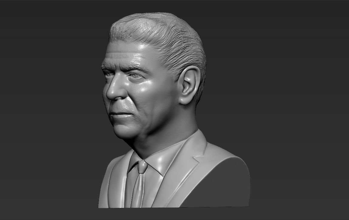Ronald Reagan bust 3D printing ready stl obj formats 3D print model_2