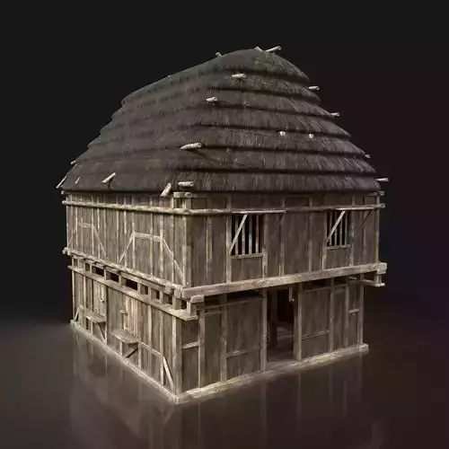 Next Gen AAA THATCHED FANTASY MEDIEVAL WOODEN GRANARY SILO HOUSE