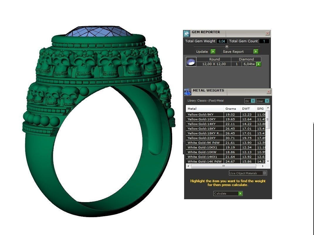 signet ring with sculls 3D print model_6