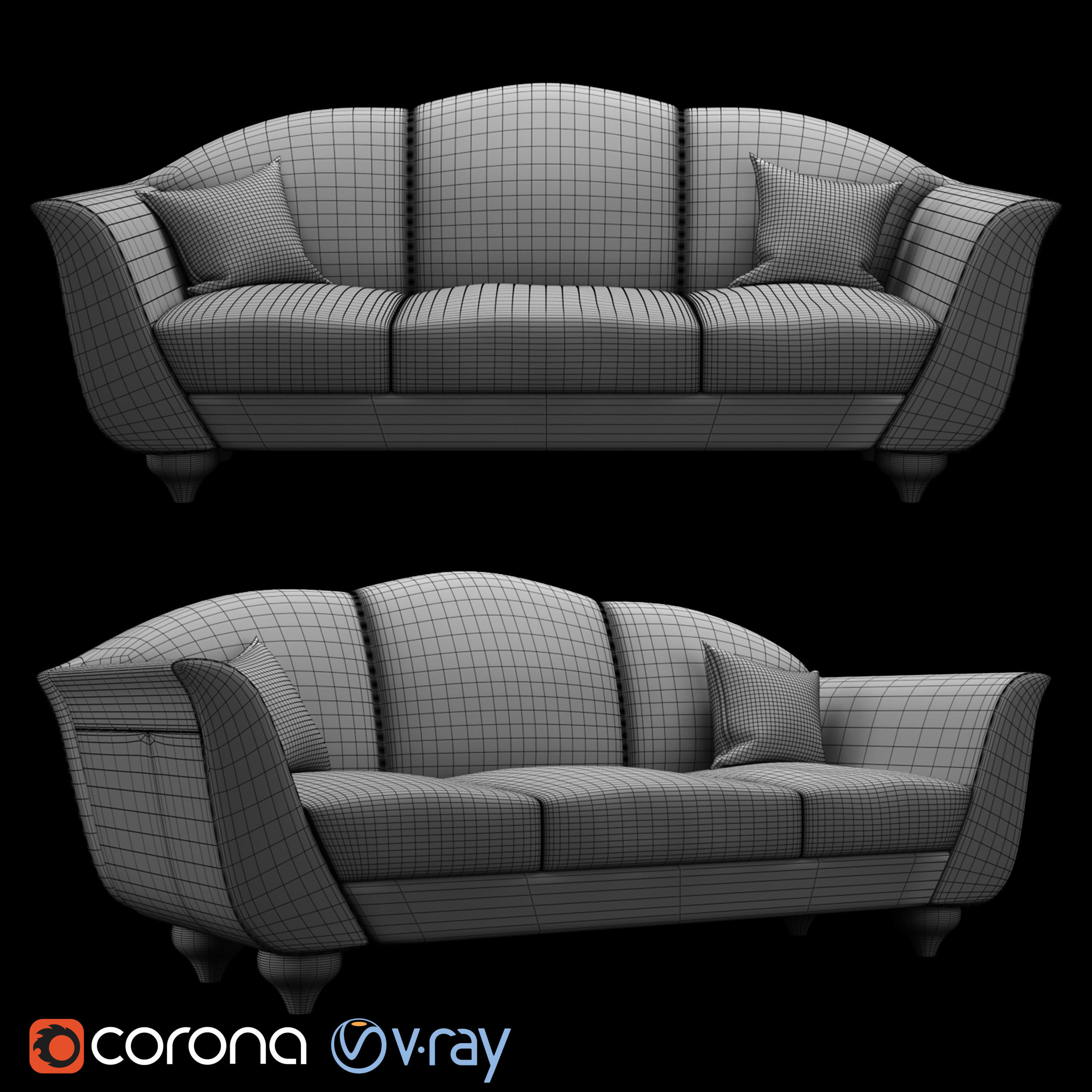 Italian sofa Free 3D model_1