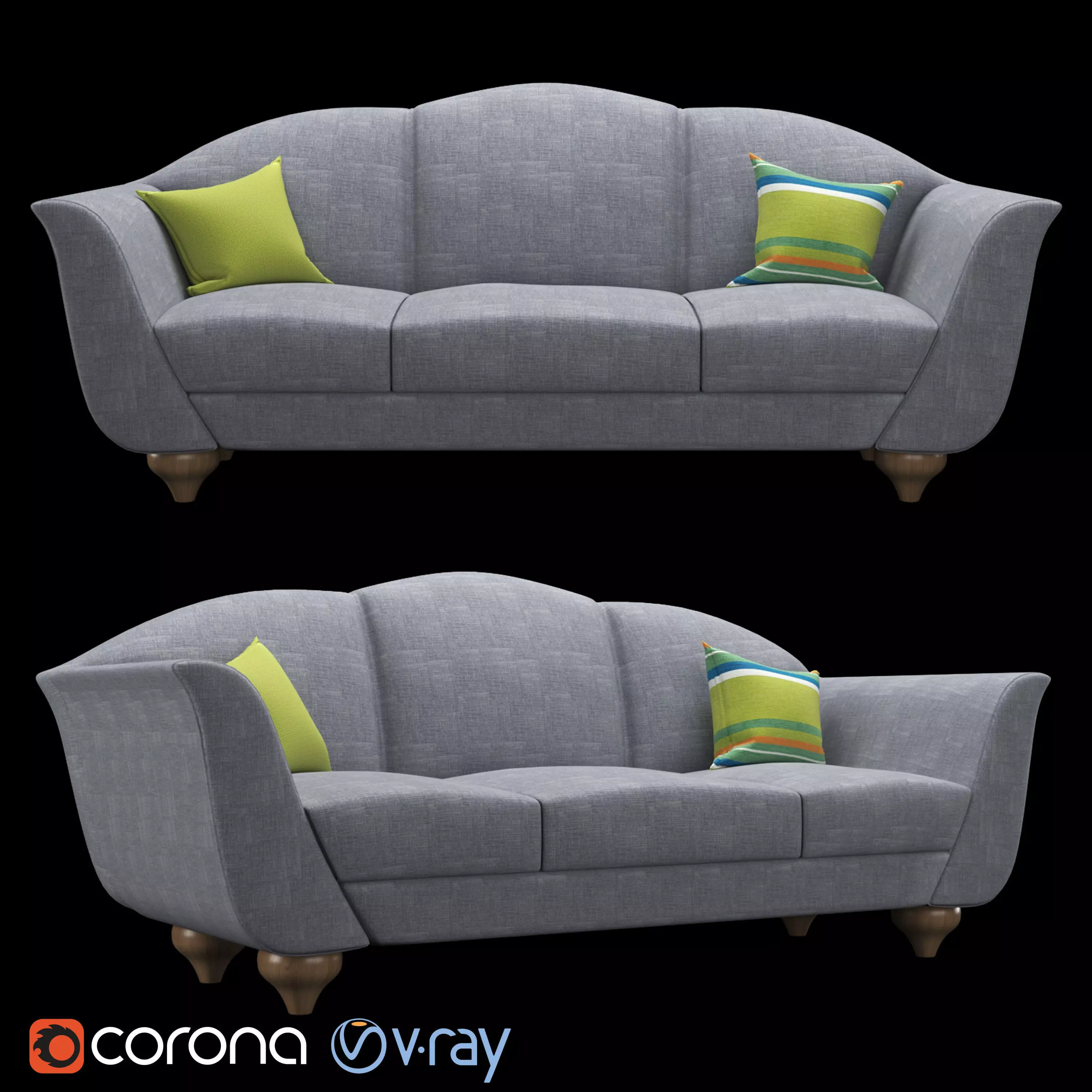 Italian sofa Free 3D model_0