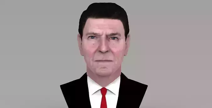 Ronald Reagan bust ready for full color 3D printing 3D print model