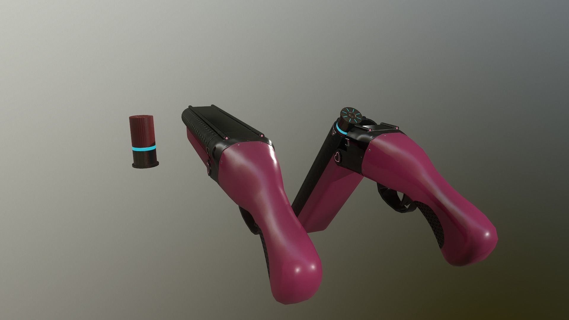 Gun Pack - pistol revolver shotgun Low-poly 3D model_20